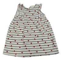 Bílo-tmavomodré pruhované šaty s beruškami H&M