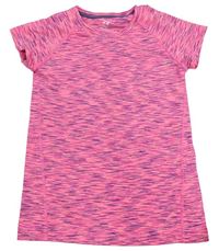 Neonově růžovo-tmavomodré melírované sportovní tričko H&M