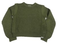 Khaki crop svetr Primark