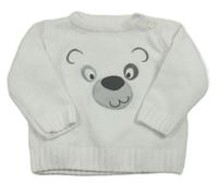 Bílý žinylkový svetr s čumákem zn. C&A