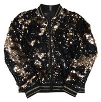 Černo-bronzový flitrovaný bomber 