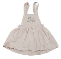 Světlerůžová laclová manžestrová sukně s nápisem