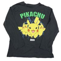 Antracitové triko s Pikachuem Primark
