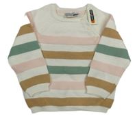 Nové - Bílo-barevný pruhovaný svetr Ergee