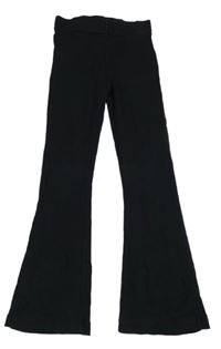 Černé žebrované flare legíny M&S