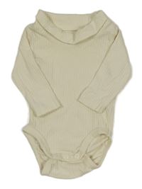 Smetanové žebrované body s límečkem H&M