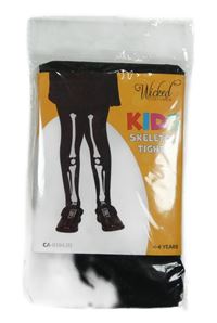 Nové - Kostým - Černé punčocháče s kostrou 