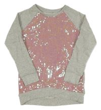 Světlešedo-růžová mikina s flitry F&F