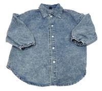 Modrá riflová košilová bunda Shein