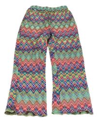 Barevné vzorované perforované úpletové tepláky Shein