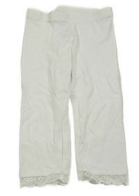 Bílé crop legíny s krajkou Kiki&Koko