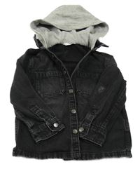 Tmavošedá riflová bunda s teplákovou kapucí M&S