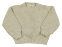 Smetanový žinylkový svetr H&M