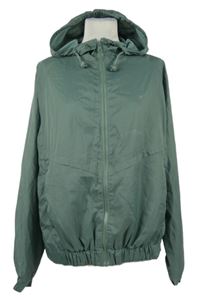 Dámská khaki šusťáková sportovní bunda s kapucí Workout 