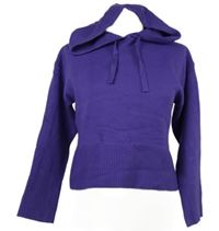 Dámský fialový crop svetr s kapucí Primark 