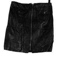 Dámská černá koženková propínací sukně River Island 
