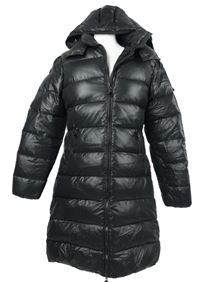 Dámský černý šusťákový zimní péřový kabát s kapucí Coyacal 