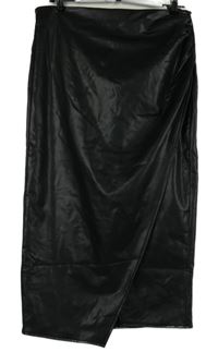 Dámská černá koženková midi sukně F&F