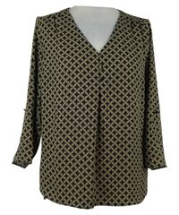 Dámská černo-béžová vzorovaná halenka Primark 