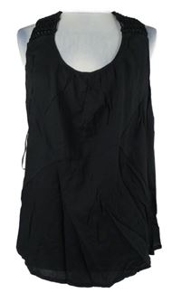 Nové - Dámský černý top s háčkovaním George 