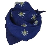 Dámský tmavomodrý kytičkovaný šátek 