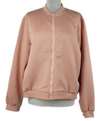 Dámská světlerůžová vzorovaná propínací mikina 