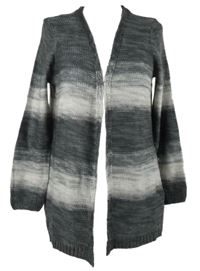 Dámský šedo-bílý tónovaný svetrový cardigán 