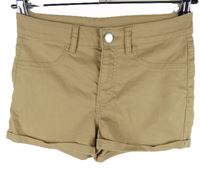 Dámské béžové elastické riflové kraťasy H&M