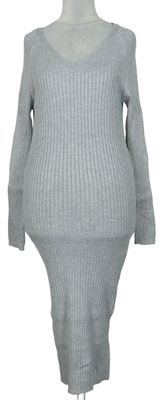 Dámské šedé žebrované midi šaty Primark 