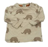 Béžové triko se slony