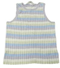Barevný pruhovaný žebrovaný pletený top H&M