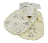 Nové- 2x bryndák s Dumbem bílý puntíkatý+ žlutý Primark