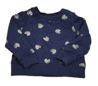 Tmavomodrá mikina se srdíčky Mothercare