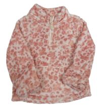 Růžová chlupatá mikina s flíčky jumping beans