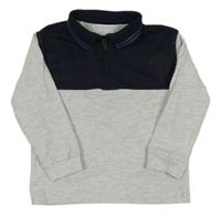 Tmavomodro-černo-šedé polo triko Nutmeg