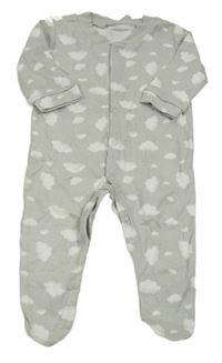 Světlešedý overal s mráčky