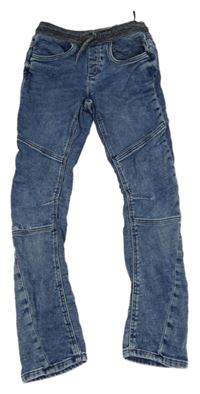 Modré teplákové rifle s úpletovým pasem C&A