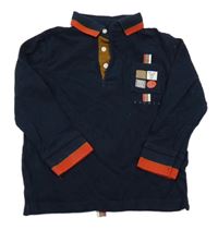 Tmavomodro-červené polo triko s písmeny Mayoral