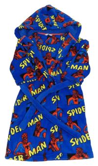 Modrý chlupatý župan se Spidermanem a kapucí M&S