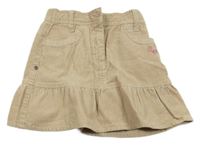 Béžová manšestrová sukně s logem Esprit