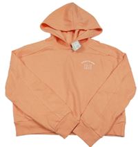 Nové - Lososová crop mikina s výšivkou a kapucí River Island