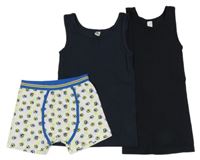 3set- 2x tmavý nátělník+ bílé trenýrky s míči