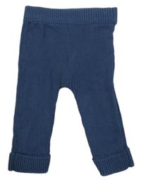 Tmavomodré žebrované pletené legíny M&S