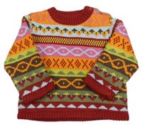 Barevný vzorovaný podšitý svetr Berti