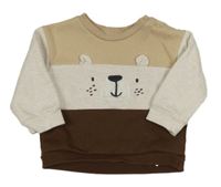 Béžovo-melírovano-hnědá mikina s čumáčkem Primark