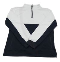 Bílo-tmavomodrá sportovní mikina