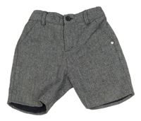 Tmavomodro-bílé vzorované vlněné kraťasy 