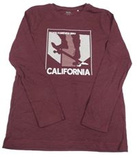 Vínové triko s potiskem Yigga