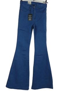 Nové - Dámské modré elastické flare rifle Brigitte vel. 30