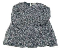 Tmavomodré květované šaty Garcia